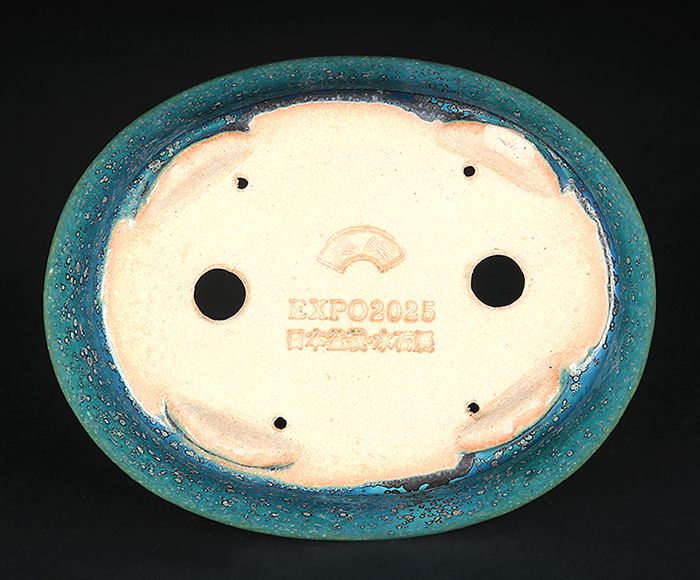 鴻陽　盆栽鉢 鴻陽 盆栽鉢 鴻陽瑠璃ピンク結晶釉隅入長方鉢 |