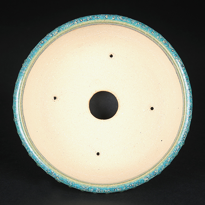 鴻陽織部釉鋲打丸鉢 | 盆栽、盆栽書籍、盆栽鉢の通販│近代出版