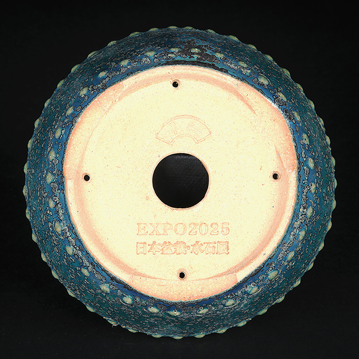 鴻陽織部釉鋲打丸鉢 | 盆栽、盆栽書籍、盆栽鉢の通販│近代出版