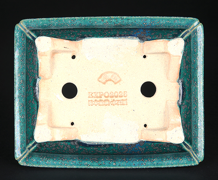 鴻陽織部釉外縁雲足長方鉢 | 盆栽、盆栽書籍、盆栽鉢の通販│近代出版