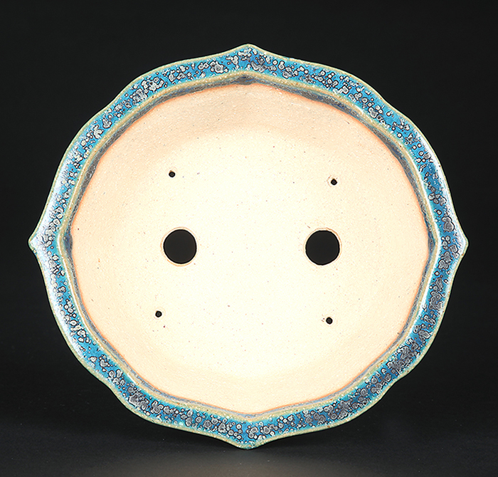 鴻陽織部釉剣木瓜式鉢 | 盆栽、盆栽書籍、盆栽鉢の通販│近代出版