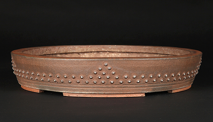 舟山鋲打丸鉢 | 盆栽、盆栽書籍、盆栽鉢の通販│近代出版