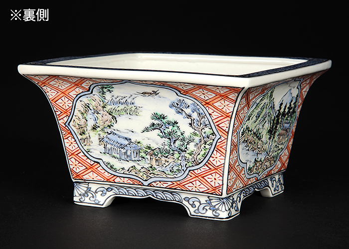 月之輪正泉五彩山水小紋図正方鉢 | 盆栽、盆栽書籍、盆栽鉢の通販