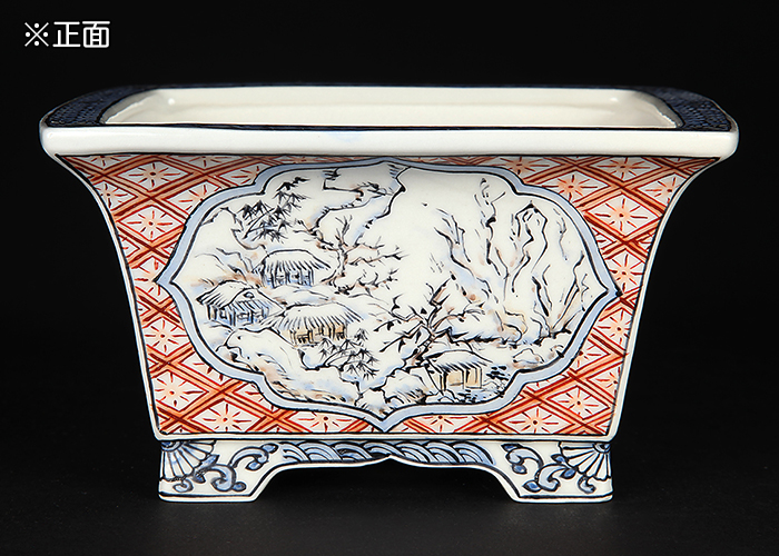 月之輪正泉五彩山水小紋図正方鉢 | 盆栽、盆栽書籍、盆栽鉢の通販