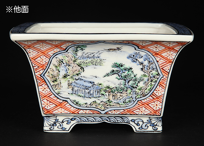 月之輪正泉五彩山水小紋図正方鉢 | 盆栽、盆栽書籍、盆栽鉢の通販