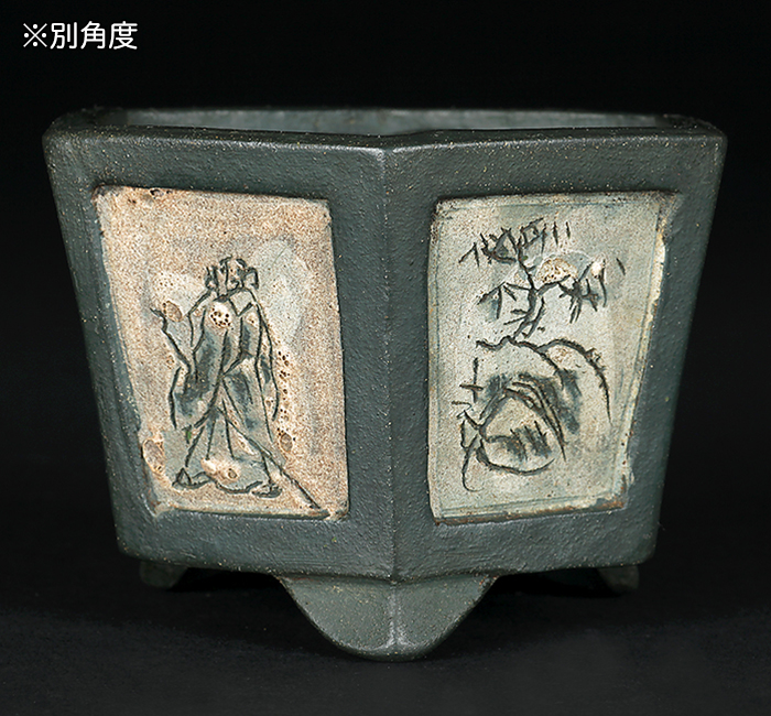 春松作茶山彫六角鉢 | 盆栽、盆栽書籍、盆栽鉢の通販│近代出版