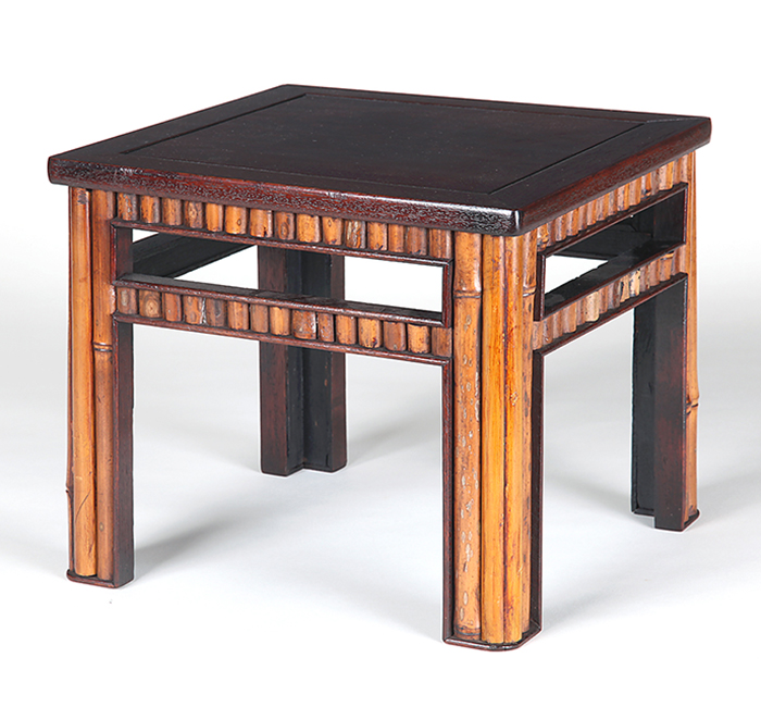 紫檀天場斑竹正方卓