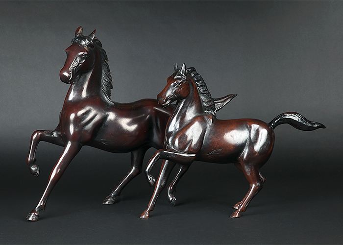 置物「馬」一対