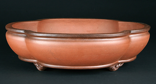 紫泥袋式木瓜式鉢【陶青元制】