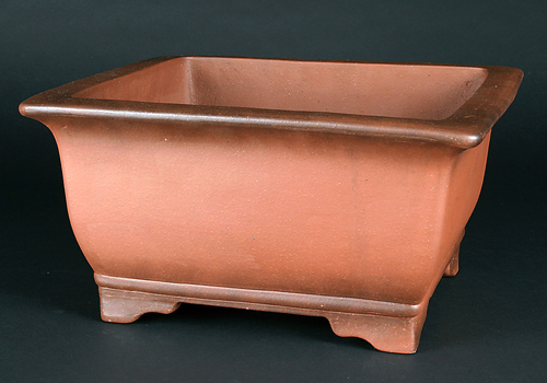 紫泥外縁正方鉢【陶青元制】