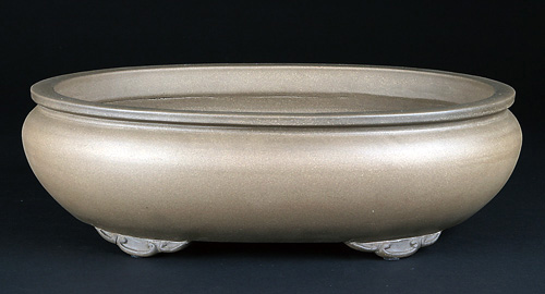 烏泥袋式楕円鉢【陶青元制】