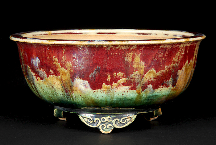 福茂辰砂釉窯変雲足丸鉢 | 盆栽、盆栽書籍、盆栽鉢の通販│近代出版