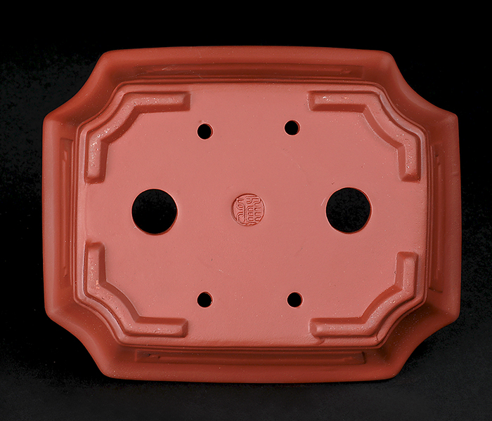 93 盆栽　盆栽鉢　植木鉢　中国鉢　南京蕎麦袖隅入　長方鉢 楽天市場】盆栽鉢 烏泥外縁隅切額面長方鉢 植木鉢 中国鉢 張氏製