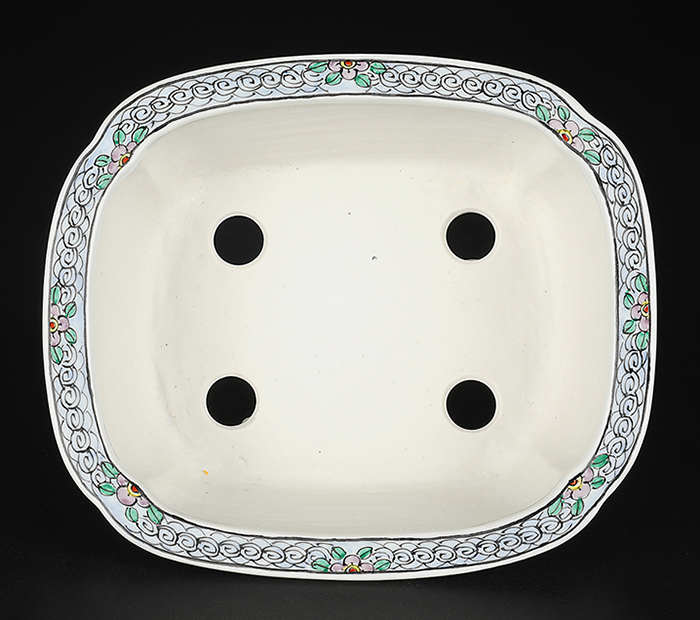 月之輪正泉五彩湖畔風景福寿図長方鉢 | 盆栽、盆栽書籍、盆栽鉢