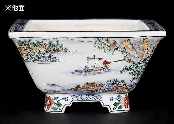 月之輪正泉五彩訪友図正方鉢 | 盆栽、盆栽書籍、盆栽鉢の通販