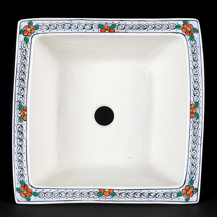 月之輪正泉五彩訪友図正方鉢 | 盆栽、盆栽書籍、盆栽鉢の通販