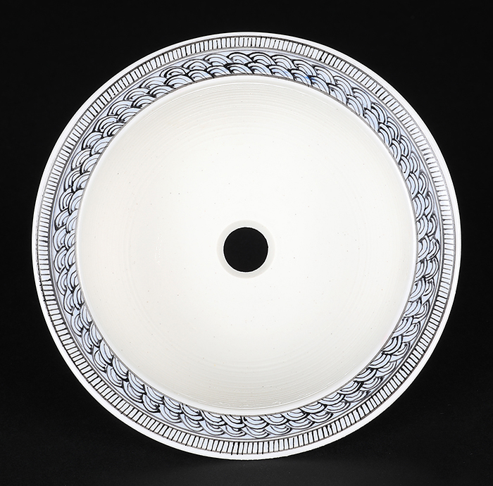 松泉 絵鉢 月之輪正泉五彩訪友図丸鉢 | 盆栽、盆栽書籍、盆栽鉢の通販