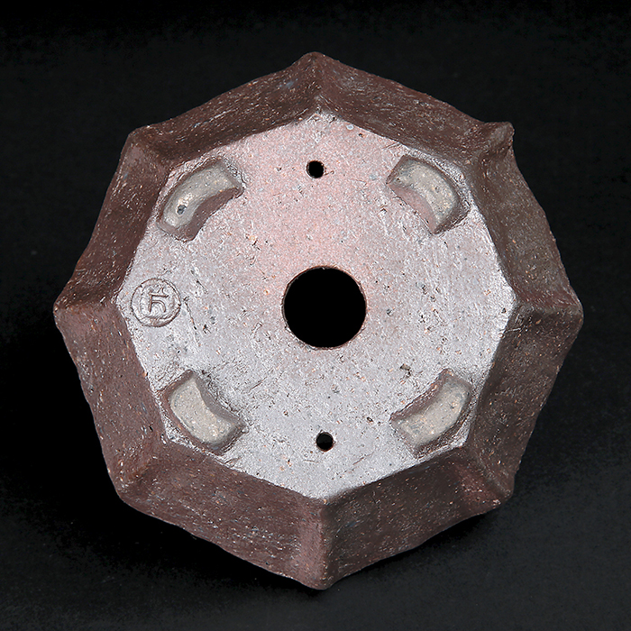 70年頃◆常滑 初代 『黎鳳』(片岡誠山) 青緑色釉薬 長角 中浅 切足 盆栽鉢 70年頃◇常滑 初代 『黎鳳』(片岡誠山) 青緑色釉薬 長角 中