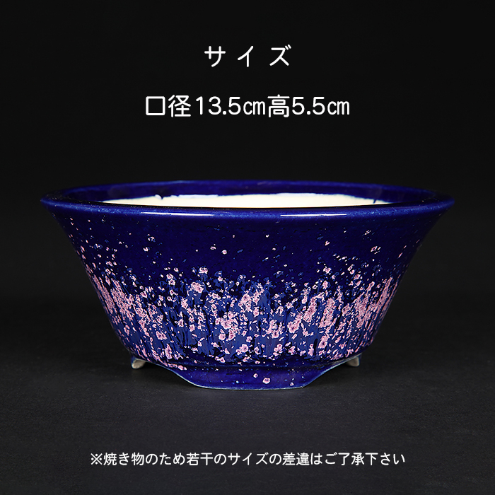 鴻陽瑠璃ピンク結晶釉丸鉢 | 盆栽、盆栽書籍、盆栽鉢の通販