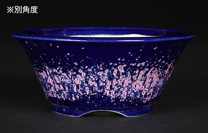 鴻陽　盆栽鉢 鴻陽瑠璃ピンク結晶釉丸鉢 | 盆栽、盆栽書籍、盆栽鉢の通販