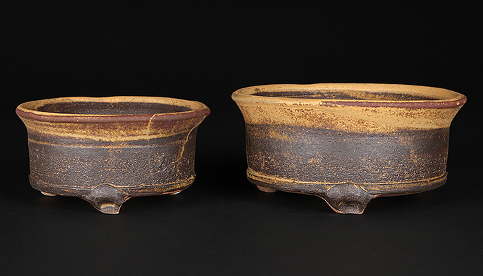 信楽焼鉄砂釉丸鉢2点セット | 盆栽、盆栽書籍、盆栽鉢の通販