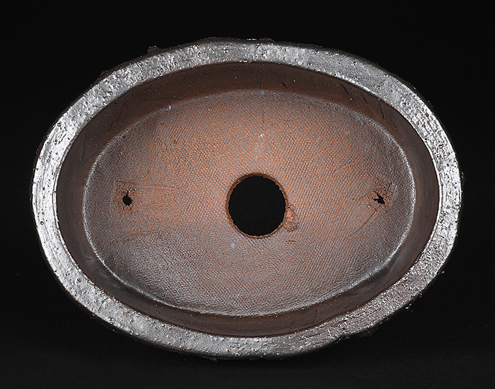 信楽焼黒釉楕円鉢 | 盆栽、盆栽書籍、盆栽鉢の通販│近代出版