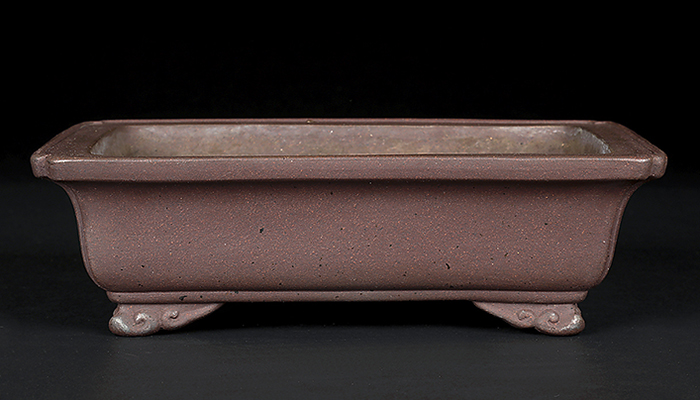 ●「山秋」外縁縁付雲足長方鉢9号(新品)● 山秋外縁長方鉢 | 盆栽、盆栽書籍、盆栽鉢の通販│近代出版