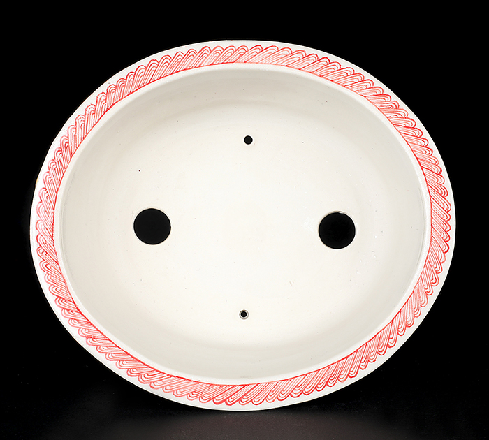 高山赤絵龍図楕円鉢 | 盆栽、盆栽書籍、盆栽鉢の通販│近代出版