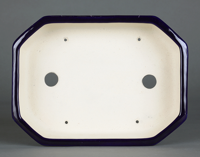 鴻陽瑠璃ピンク結晶釉隅切長方鉢 | 盆栽、盆栽書籍、盆栽鉢の