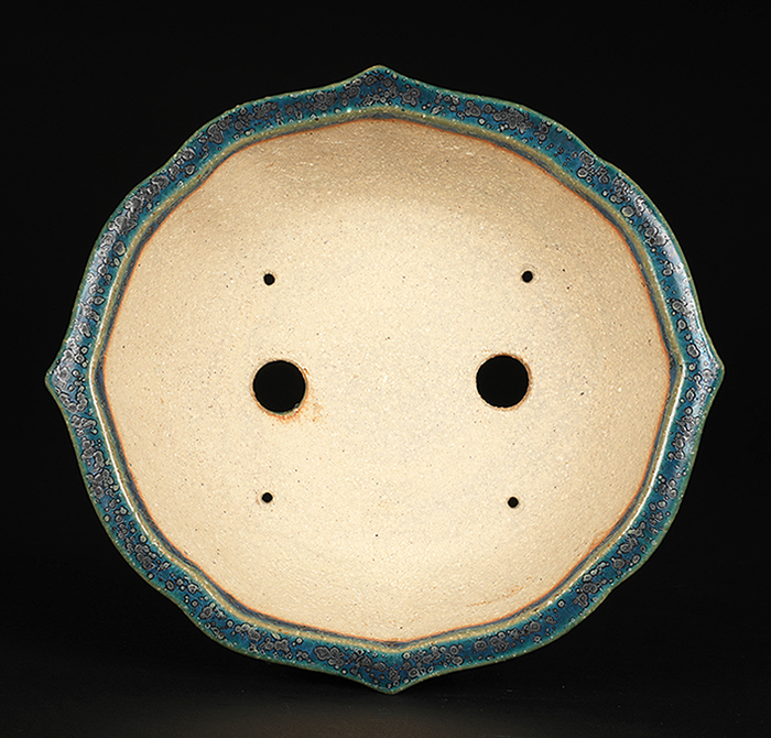 鴻陽織部釉剣木瓜式鉢 | 盆栽、盆栽書籍、盆栽鉢の通販│近代出版