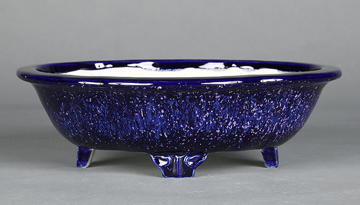 鴻陽瑠璃ピンク結晶釉木瓜式鉢 | 盆栽、盆栽書籍、盆栽鉢の通販│近代出版