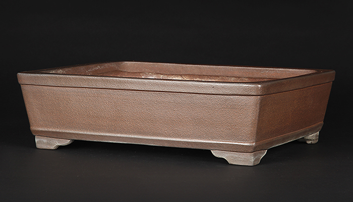 裕士上下帯長方鉢 | 盆栽、盆栽書籍、盆栽鉢の通販│近代出版